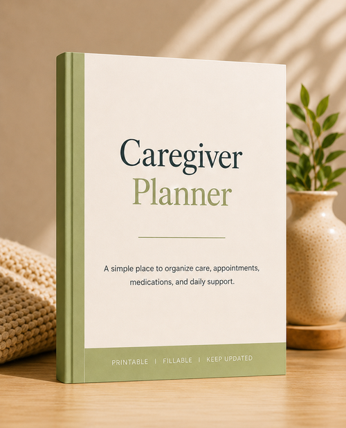 Caregiver Planner — printable daily planner for organizing caregiving tasks, appointments, medications, and routines

